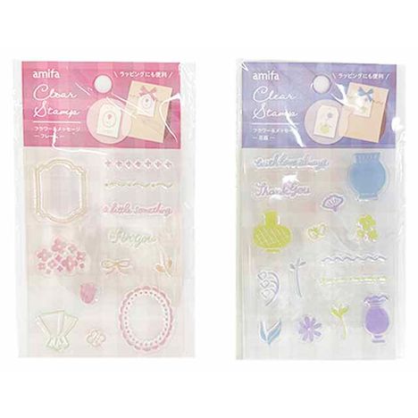 クリアスタンプ　フラワー＆メッセージの画像
