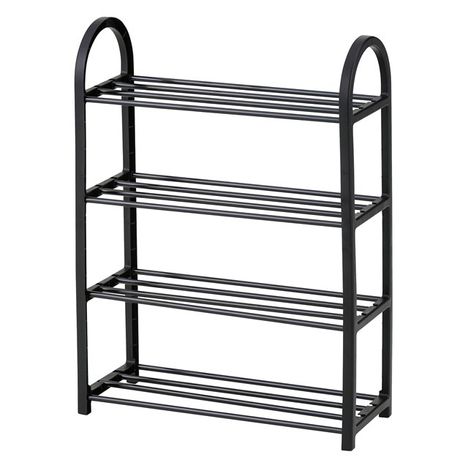 シューズラック４段　ブラックの商品画像