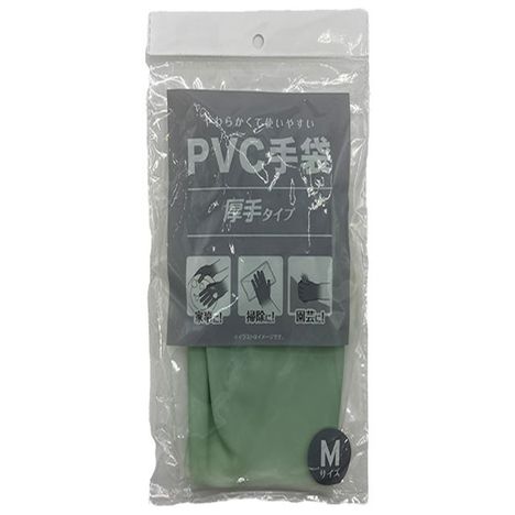 ＰＶＣ手袋厚手Ｍ　グリーンの商品画像