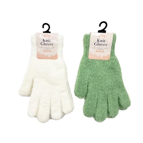 婦人ニット手袋シャギー風ＩＶ／ＧＲの画像