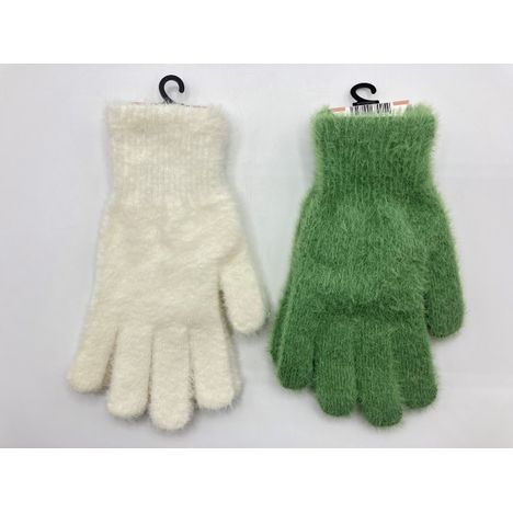 婦人ニット手袋シャギー風ＩＶ／ＧＲの2番目の写真