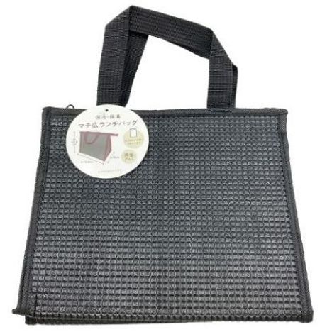 保冷保温マチ広ランチバッグブラックの商品画像