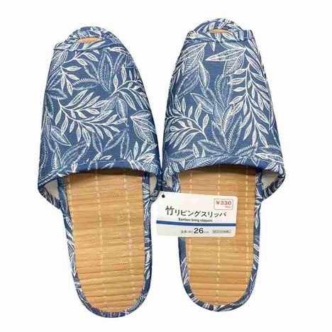 焼竹スリッパブルーリーフの画像