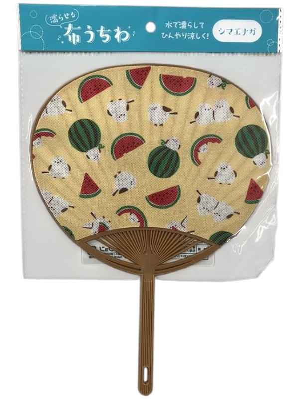 水で濡らせる布うちわシマエナガの商品画像