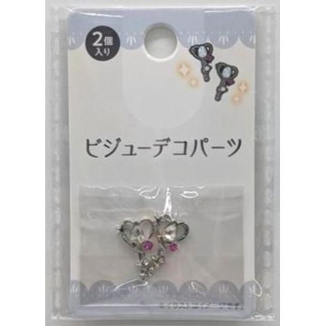 ビジューデコパーツハートステッキ２個ＳＶの商品画像