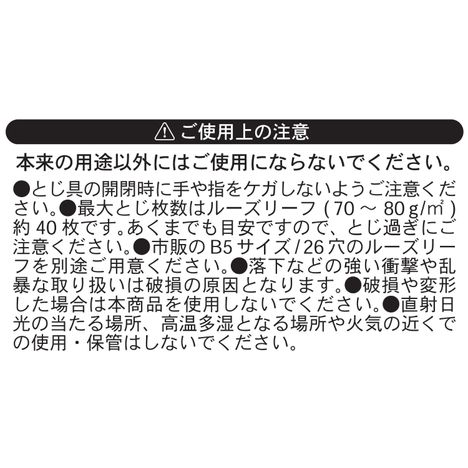 ルーズリーフ用５穴リングバインダーＢ５の5番目の写真