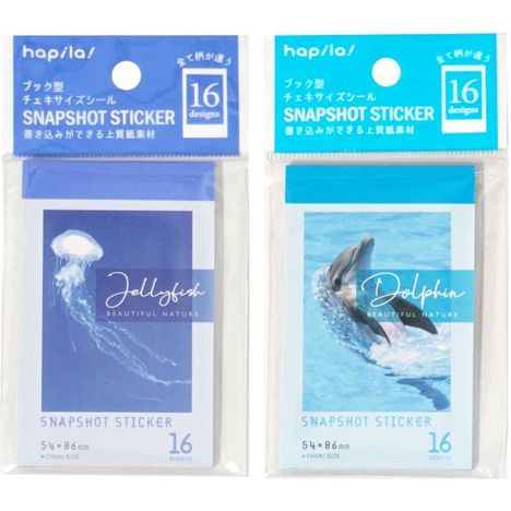 チェキサイズシール１６枚　クラゲ・イルカの商品画像