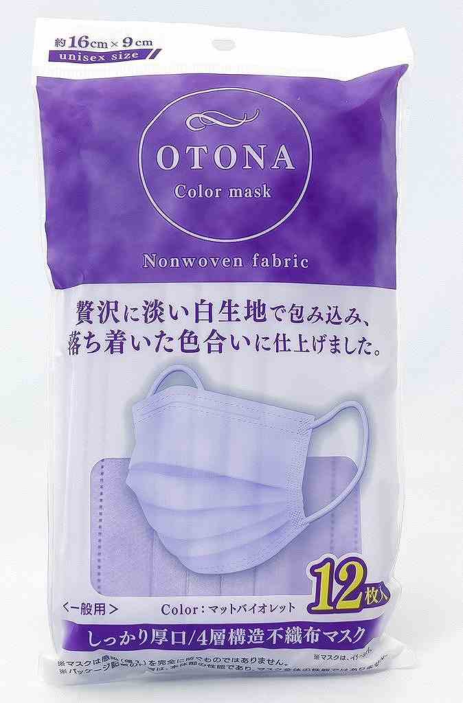 大人カラーマスク１２枚マットバイオレットの商品画像