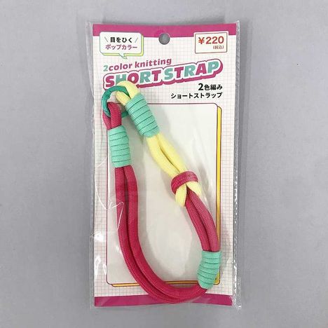 ショートストラップ　２色編み　ＰＫの商品画像