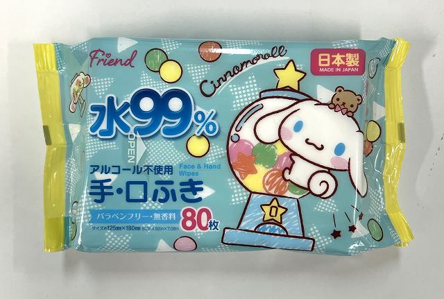 手口ふき８０枚　Ｃ／Ｎ　おやつタイムの商品画像