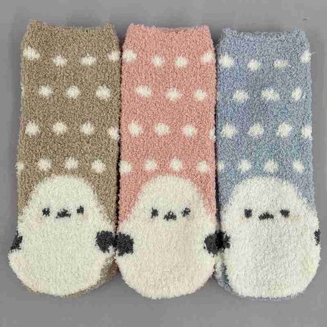 婦人モールソックス　シマエナガ柄の2番目の写真