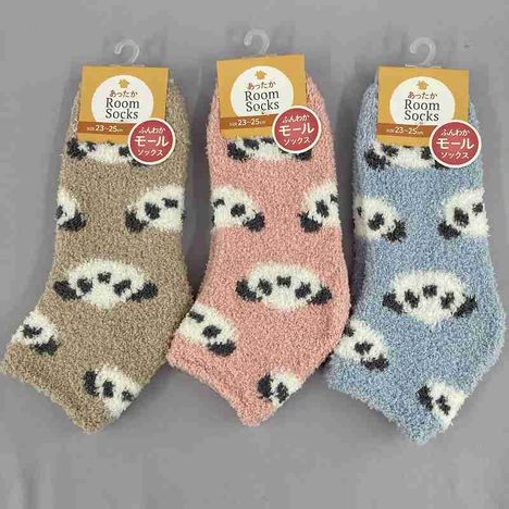 婦人モールソックス　パンダ総柄の画像