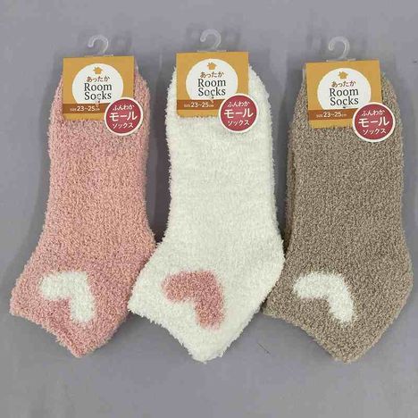 婦人モールソックス　ハート柄の画像