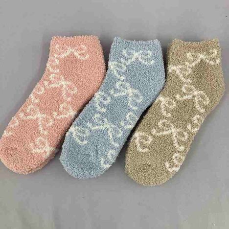 婦人モールソックス　リボン総柄の2番目の写真