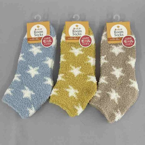 婦人モールソックス　星総柄の画像