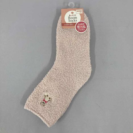 モール　刺繍付クルー丈　くま柄の画像