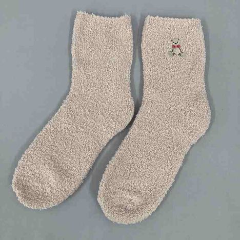 モール　刺繍付クルー丈　くま柄の2番目の写真