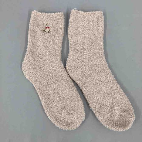 モール　刺繍付クルー丈　くま柄の3番目の写真