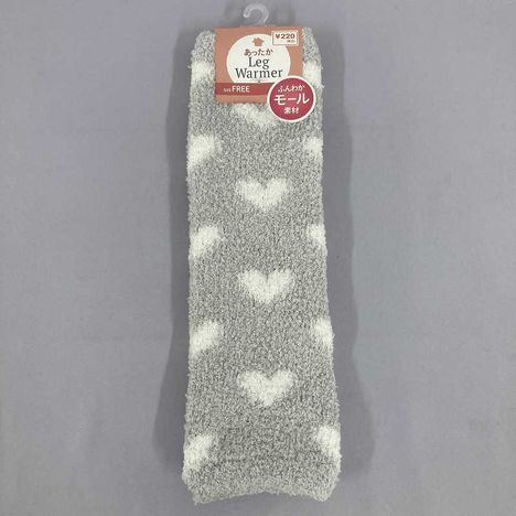 モールレッグウォーマーハート柄ＧＹの画像