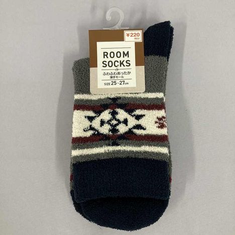 紳士薄手モール靴下　オルテガ柄の画像