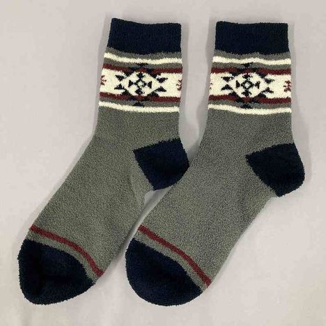 紳士薄手モール靴下　オルテガ柄の2番目の写真