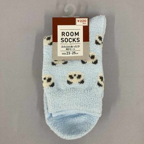 婦人薄手モール靴下　パンダ柄の画像