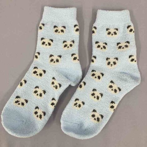 婦人薄手モール靴下　パンダ柄の2番目の写真