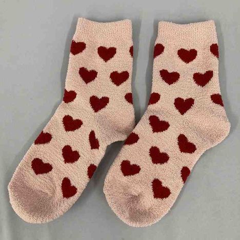 婦人薄手モール靴下　ハート柄の2番目の写真