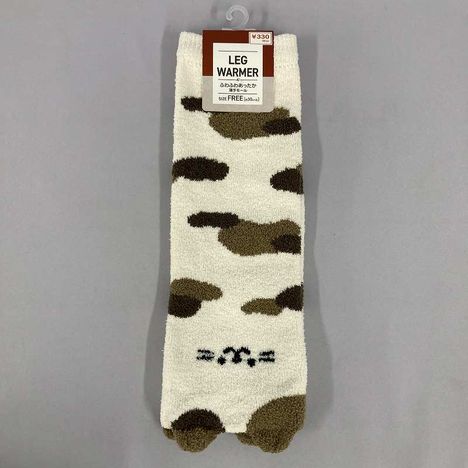 薄手モールレッグウォーマー猫柄Ａの画像