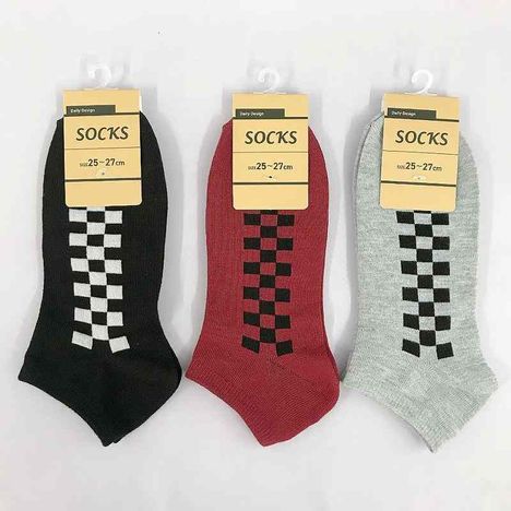 紳士靴下　ショート丈　フラッグチェックの商品画像