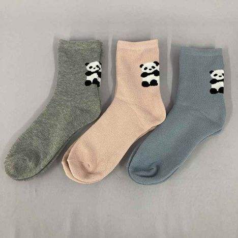 婦人パイル靴下　クルー丈　バックパンダ柄の2番目の写真