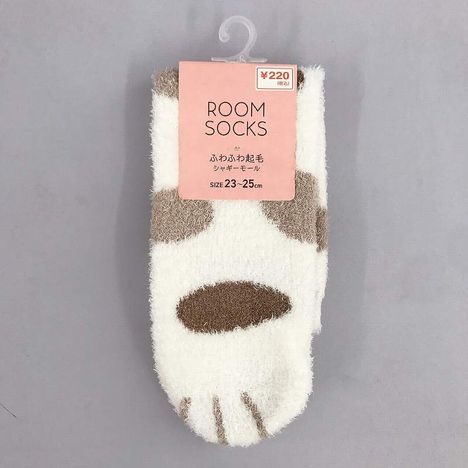 婦人シャギーモールソックス猫柄ＩＶの画像