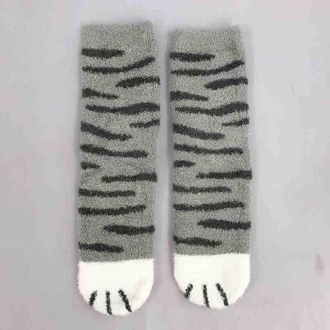 婦人シャギーモールソックス猫柄ＧＹの2番目の写真