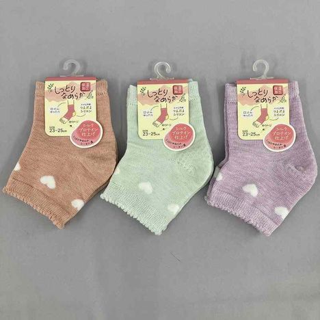保湿用　かかとソックス　ハート柄の商品画像