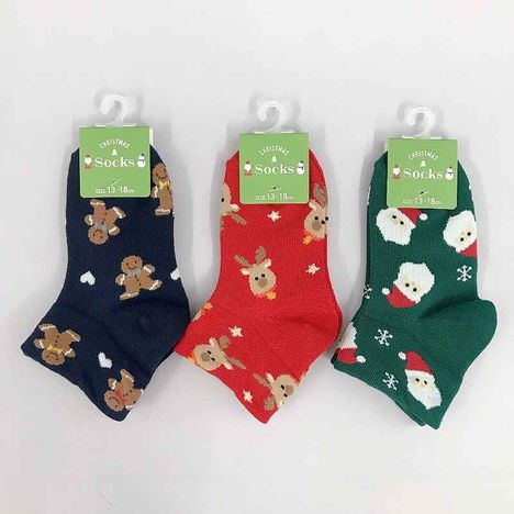 子供アンクル丈靴下１３　クリスマス総柄の商品画像