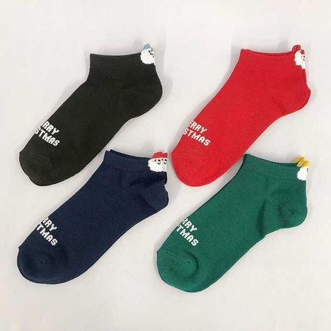婦人ショート丈靴下　クリスマスピコの2番目の写真
