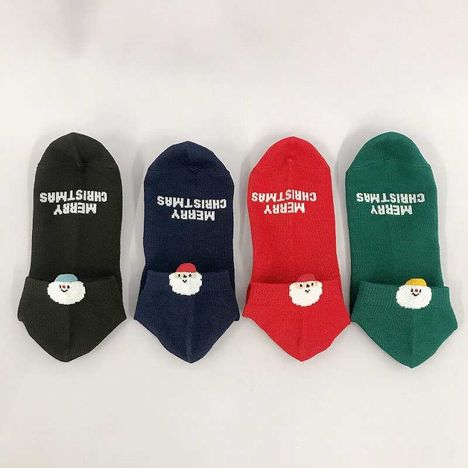 婦人ショート丈靴下　クリスマスピコの3番目の写真