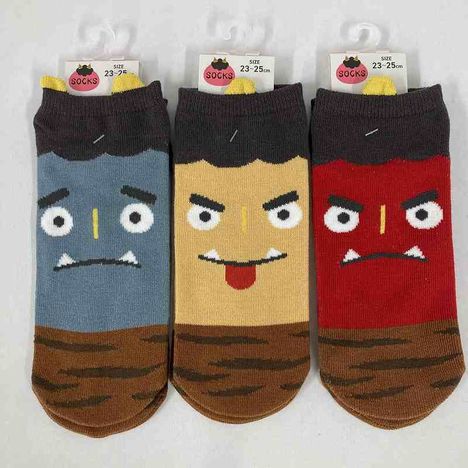 婦人靴下　ショート丈　鬼ツノピコの商品画像