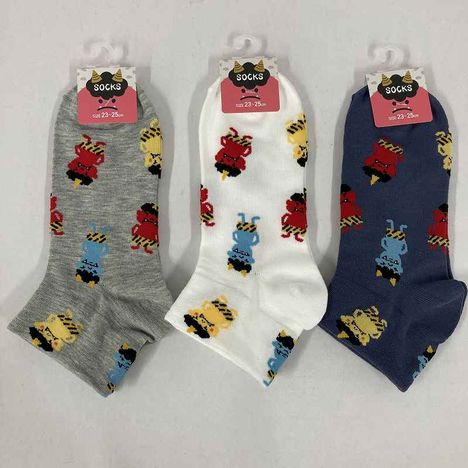 婦人靴下　アンクル丈　鬼総柄の商品画像