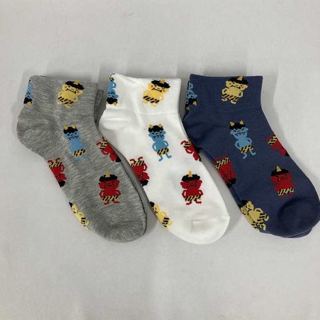 婦人靴下　アンクル丈　鬼総柄の3番目の写真