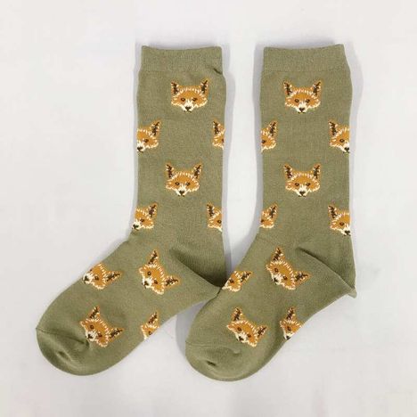 デザインソックス婦人　キツネ柄の2番目の写真