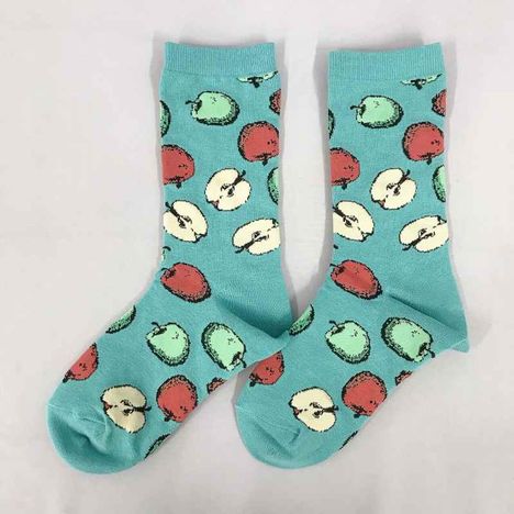 デザインソックス婦人　りんご柄ＢＬの2番目の写真