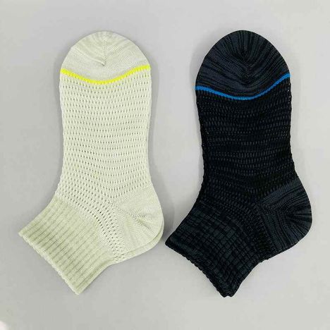 婦人　粗メッシュ靴下アンクル丈　引揃無地の2番目の写真