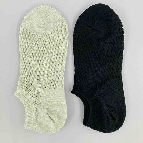 紳士　粗メッシュ靴下ベリーＳ丈　無地の2番目の写真