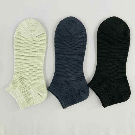 紳士　粗メッシュ靴下ショート丈　無地の2番目の写真