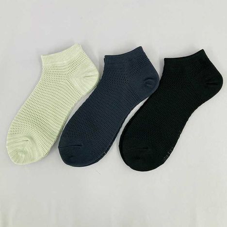 紳士　粗メッシュ靴下ショート丈　無地の3番目の写真
