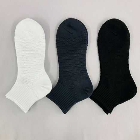 紳士　粗メッシュ靴下アンクル丈　無地の2番目の写真