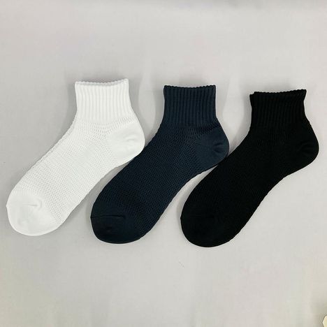 紳士　粗メッシュ靴下アンクル丈　無地の3番目の写真