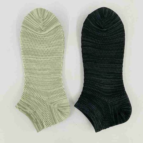 紳士　粗メッシュ靴下ショート丈　引揃無地の2番目の写真