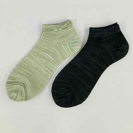 紳士　粗メッシュ靴下ショート丈　引揃無地の3番目の写真